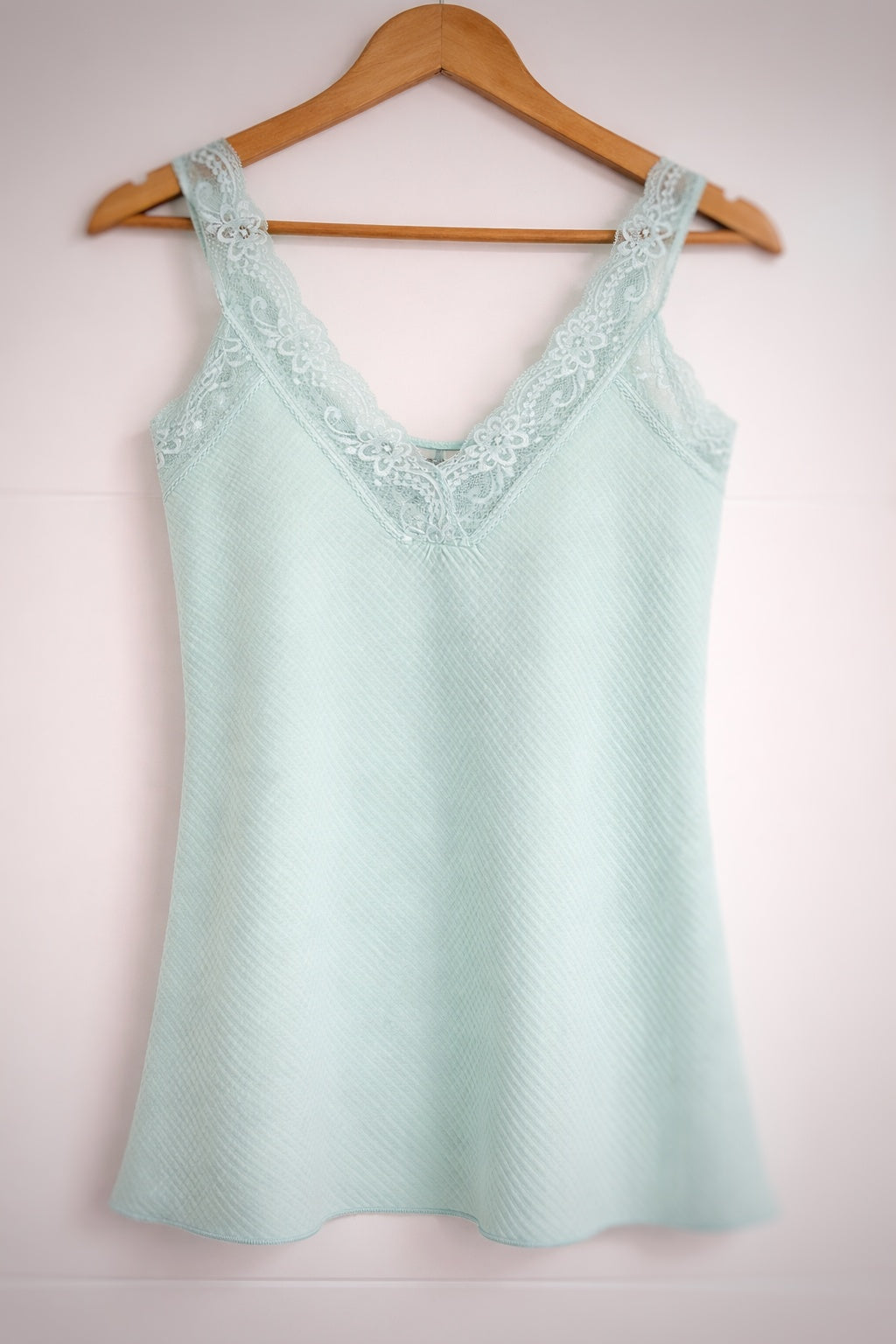 Top encaje gasa algodón verde