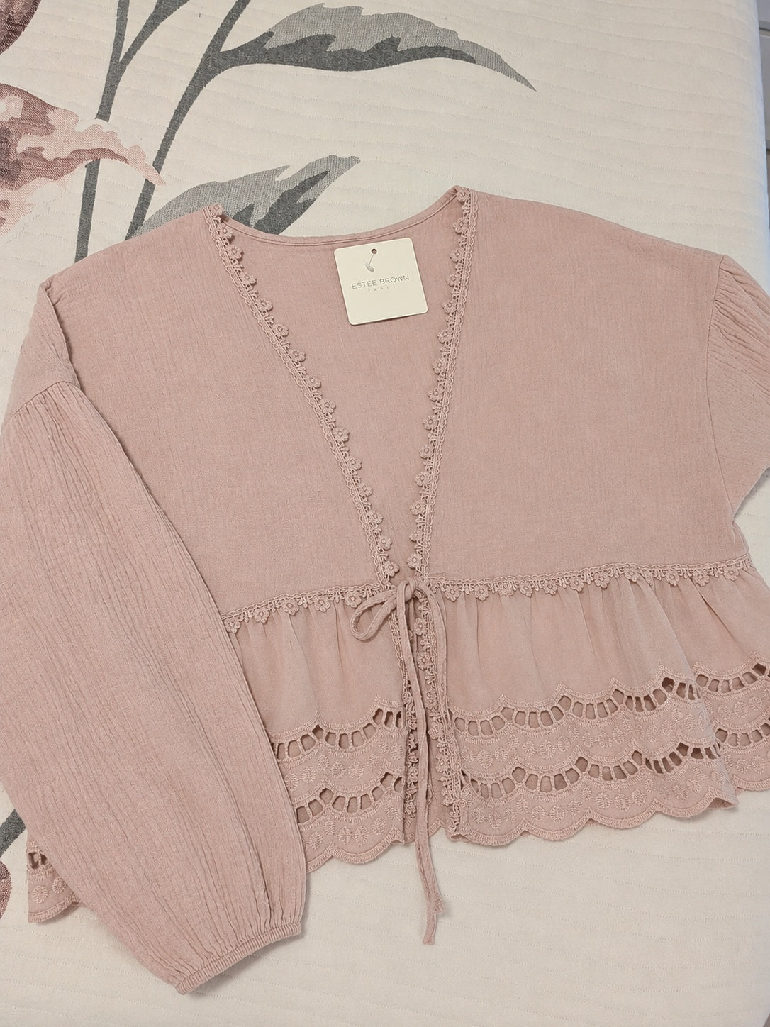 Blusa Boho con Encaje - Rosa